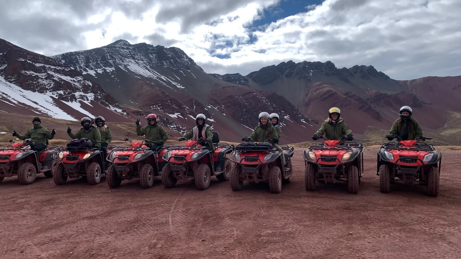ATV riders in the Andean landscape near Vinicunca