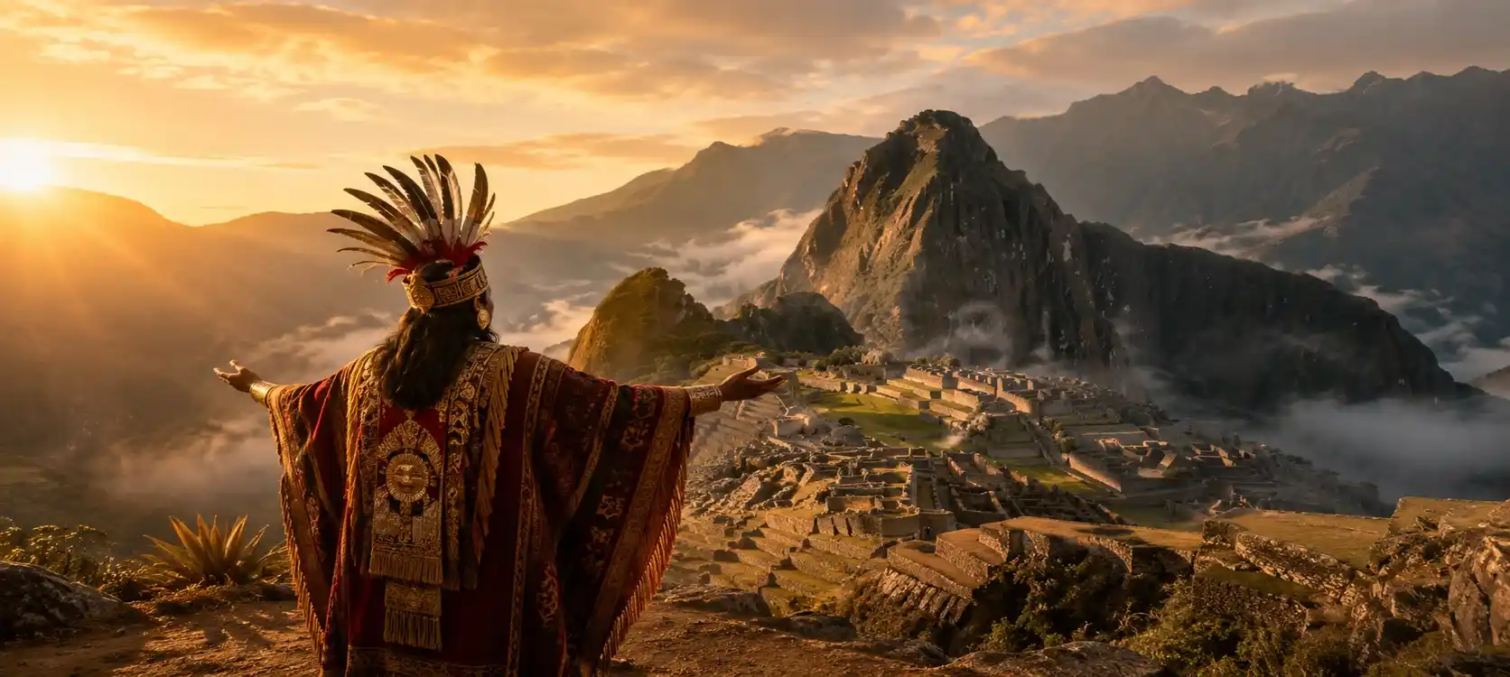 Machu Picchu among the Andean mountains, an iconic destination for traveling through Peru.
