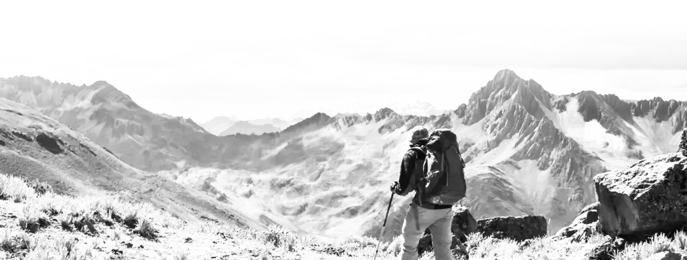Hiker on the Inca Trail in the Andes